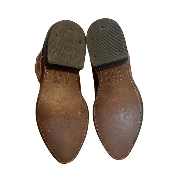 Frye Vintage Billy Cognac Brown Leather Western Cowgirls Boots Size 7 - Picture 9 of 12